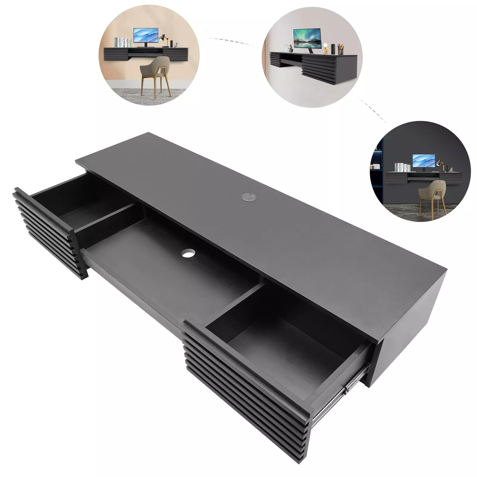 Wall Mounted Desk Floating Table Computer Desk wit